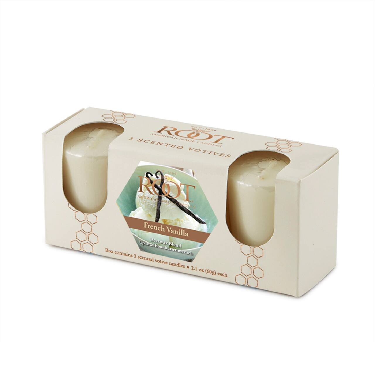 Root Candles Scented 20 Hour Beeswax Blend Votive Candles Gift Box